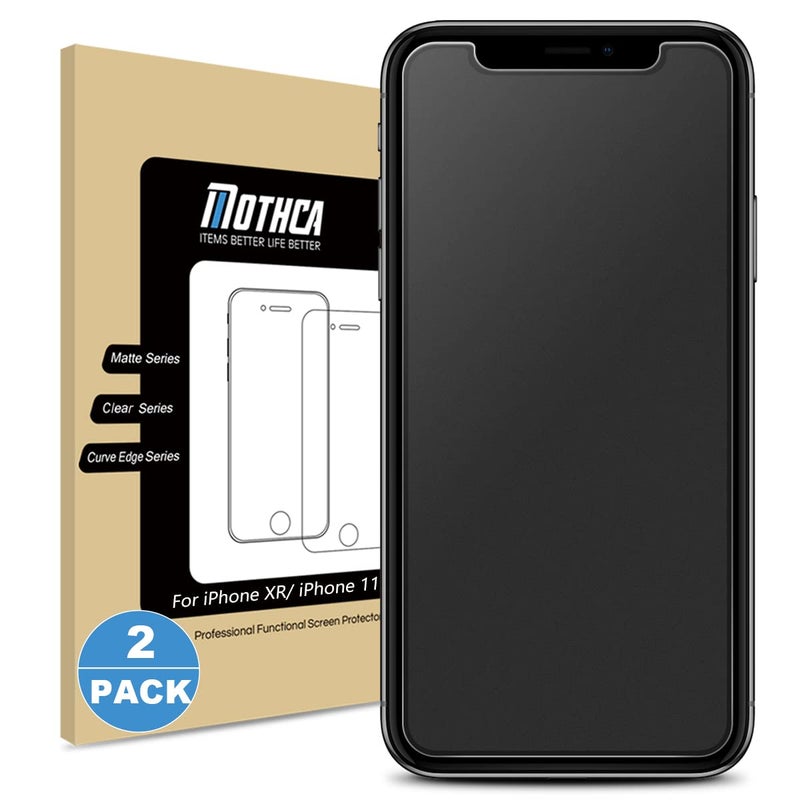 Mothca 2 Pack Matte Glass Screen Protector for iPhone XR/iPhone 11 Anti-Glare & Anti-Fingerprint Tempered Glass Clear Film Case Friendly Easy Install Bubble Free - Smooth as Silk Amazing Touch - Image 1